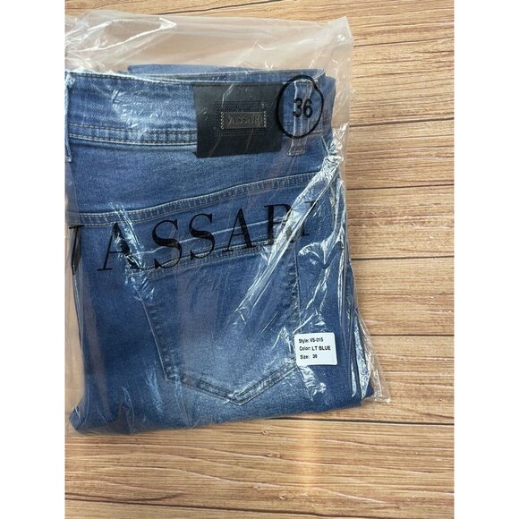 Vassari Mens Low Rise  Skinny Leg Blue Denim Jeans Size 36x32 - Picture 10 of 10